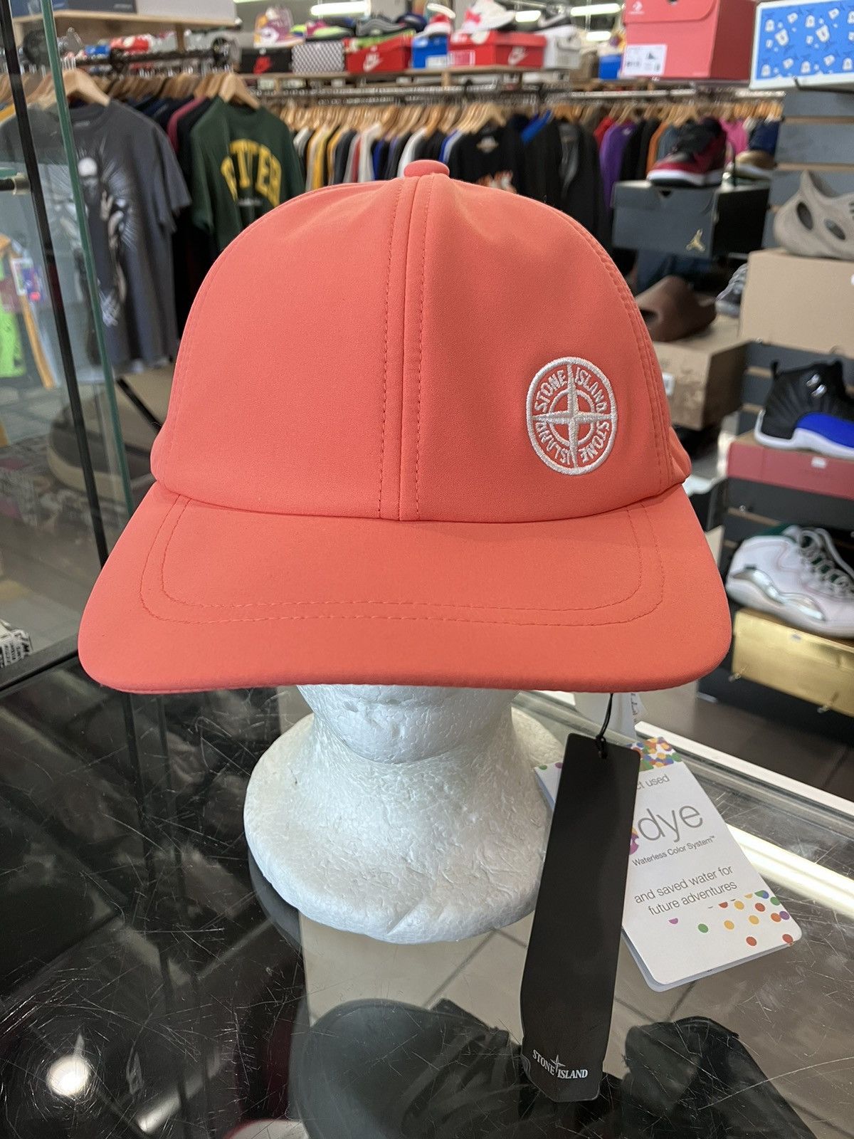 image of Stone Island Softshell 6 Panel Salmon Hat Cap Size Medium, Men's