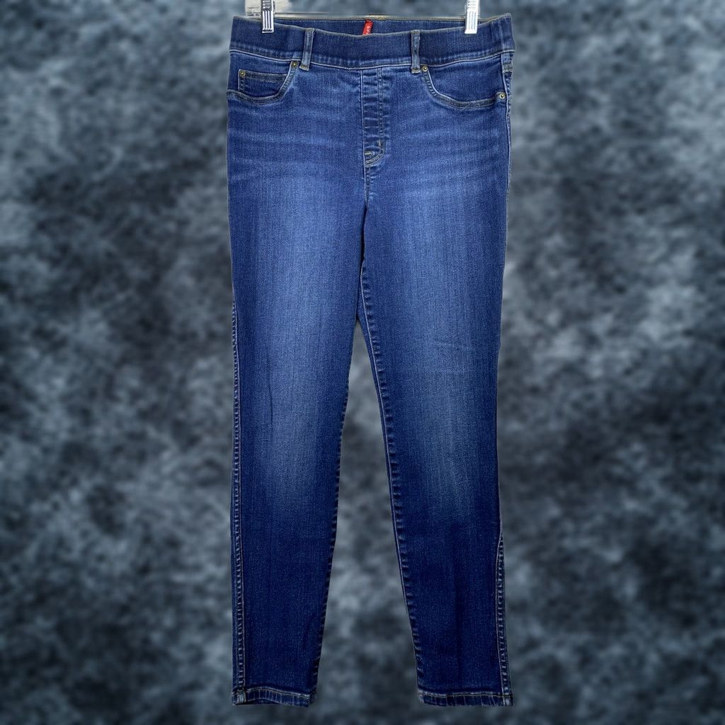 Spanx SPANX Jeans Skinny Denim Pull On L Dark Blue Womens Size L Stretch 31in Inseam 26.5in Belt Loops Faux Fly Size 36" / US 14 / IT 50 - 1 Thumbnail