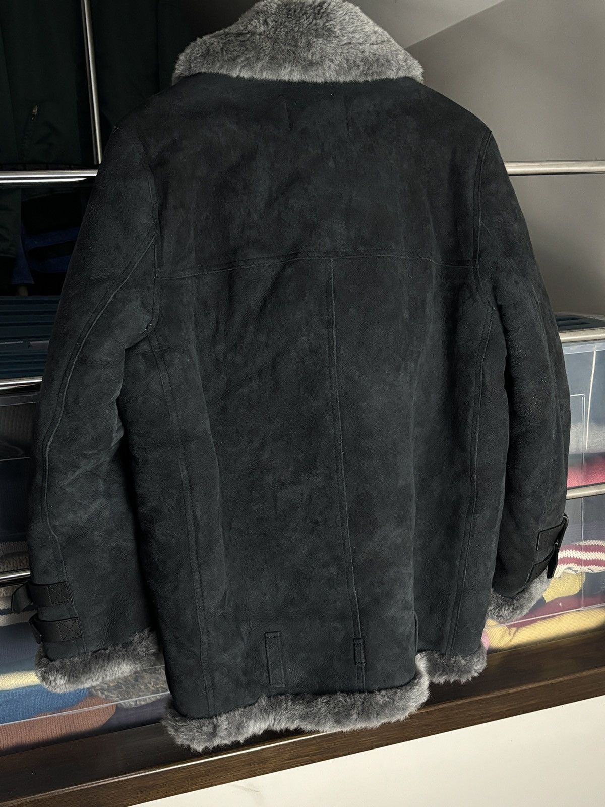 Acne Studios Acne Studios Dark Navy Velocite Suede Shearling Jacket Pilot Size M / US 6-8 / IT 42-44 - 13 Thumbnail