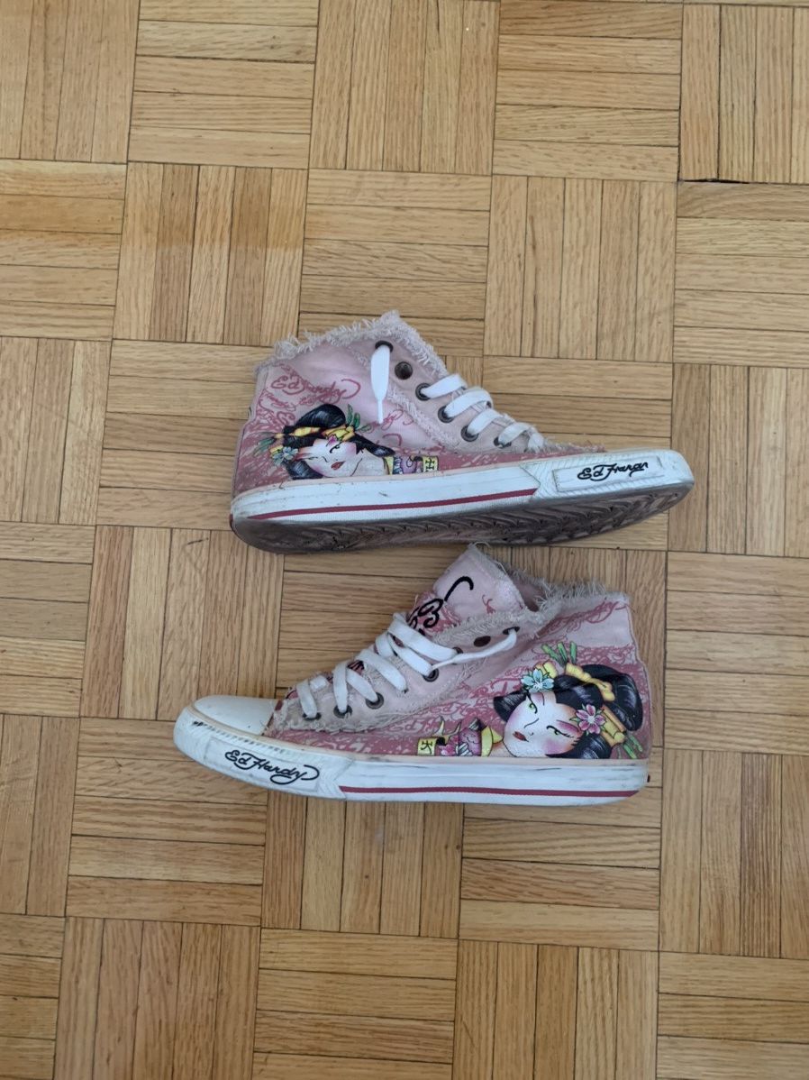 image of Ed Hardy Hi-Top Sneaker in Pink, Men's (Size 9)