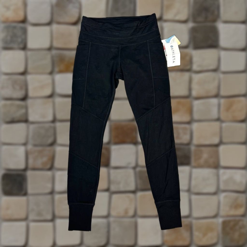 Athleta Athleta Excursion Tight Joggers Womens S Black Nylon Spandex Mid Rise 27.5 Inseam Running Jogging Athleisure Pocket Comfort Easy Care Size 28" / US 6 / IT 42 - 1 Thumbnail