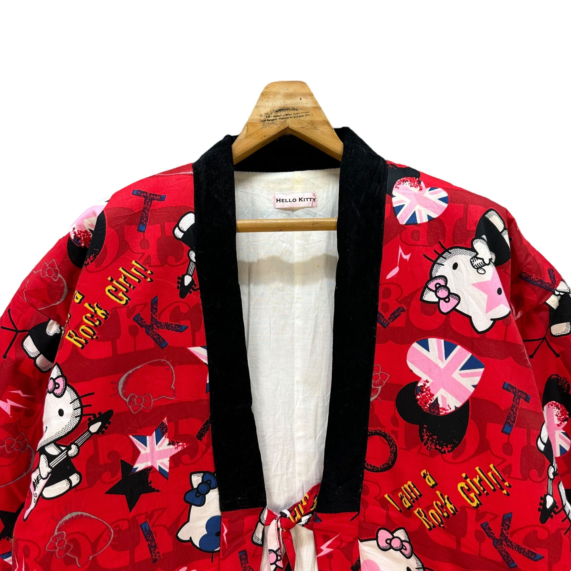 Japanese Brand HELLO KITTY ROCK GIRL FULLPRINT RED KIMONO JACKET #9119-58 Size L / US 10 / IT 46 - 2 Thumbnail