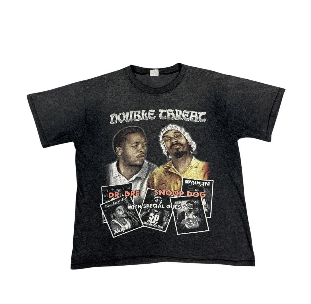 Vintage Vintage Early 2000s Double Threat Rap Tee Shirt Snoop Dogg Size US XL / EU 56 / 4 - 3 Thumbnail