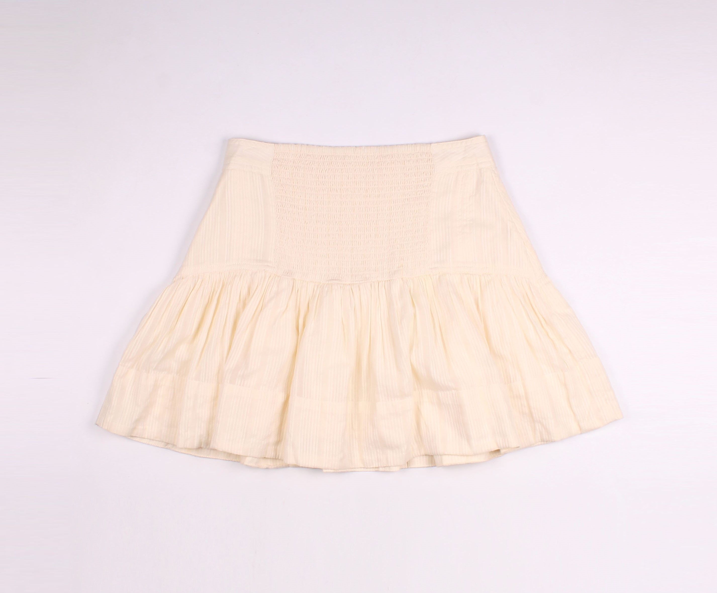 Anthropologie Anthropologie Cream Cottage Core Fairy Mini Pleated Skirt Size 28" / US 6 / IT 42 - 10 Thumbnail