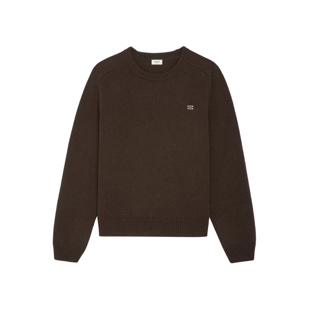 CELINE $1350 Brown Wool/Cashmere Sweater New & Authentic (Me