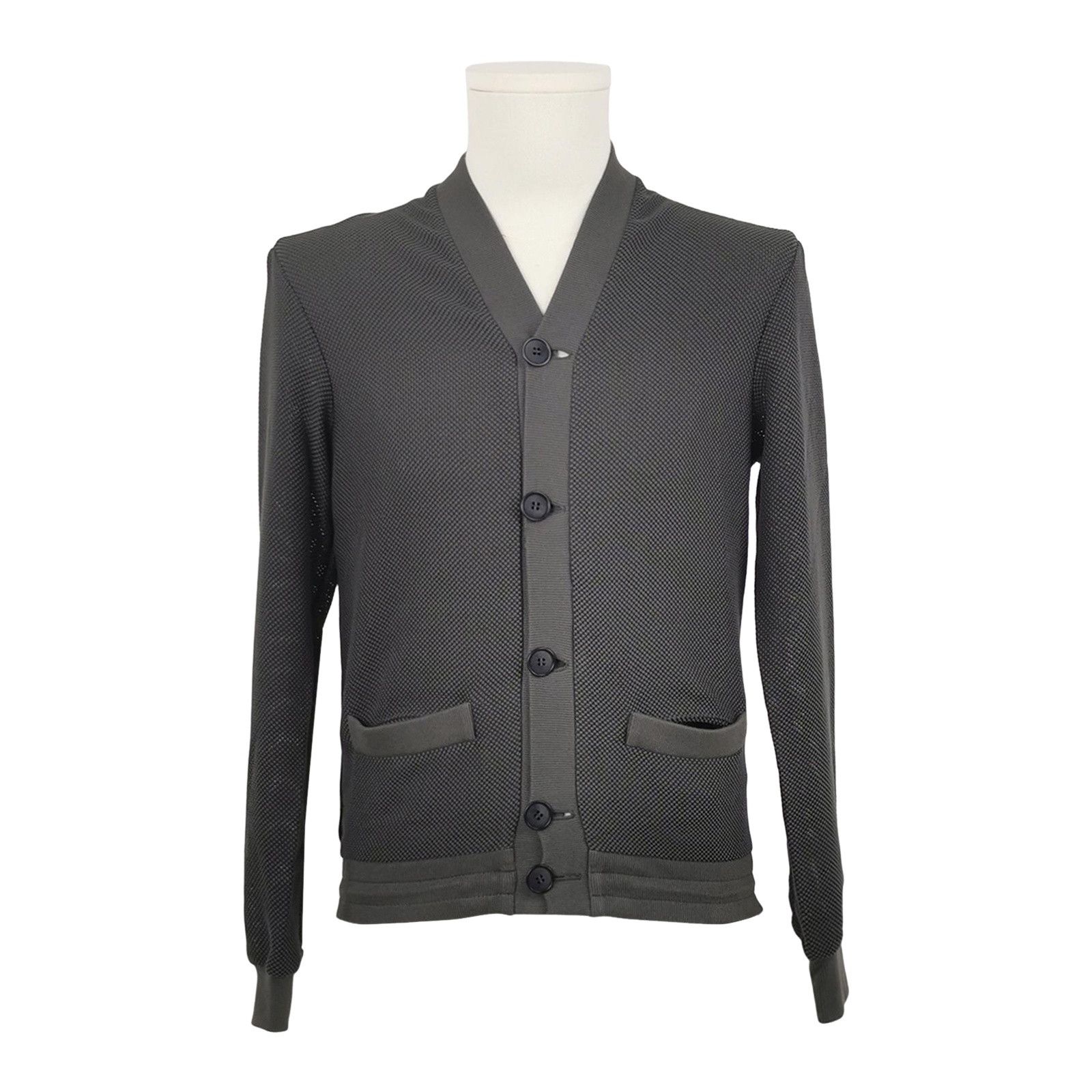 Giorgio Armani Giorgio Armani Textured V-Neck Cotton Jacket Size S Size US S / EU 44-46 / 1 - 1 Thumbnail