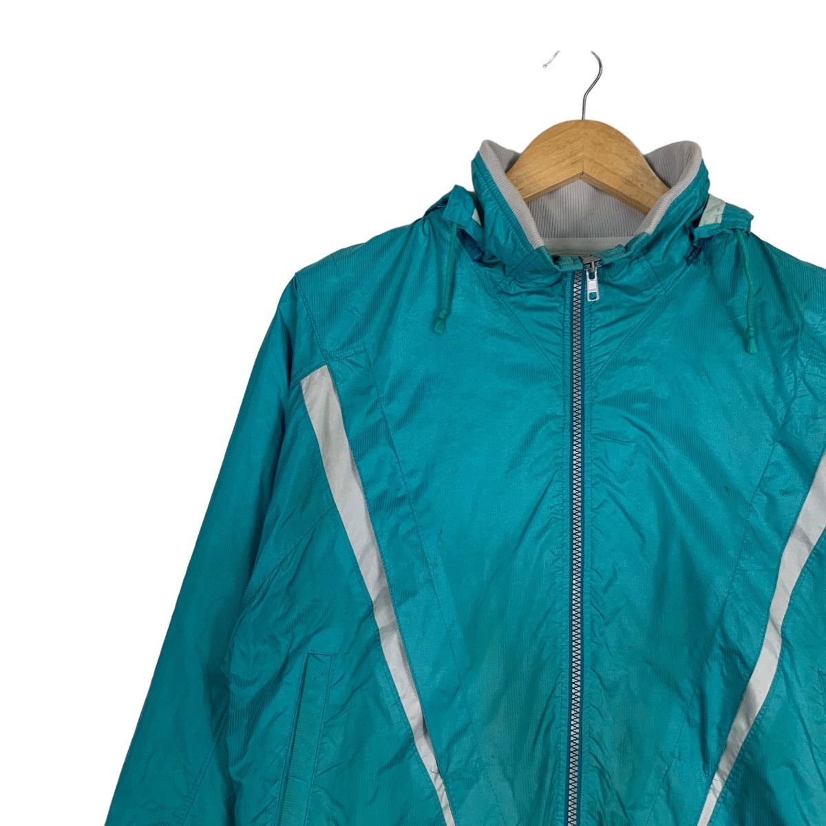Asics ASICS Green Hooded Sports Light Jacket #1135-C52 Size US M / EU 48-50 / 2 - 6 Thumbnail
