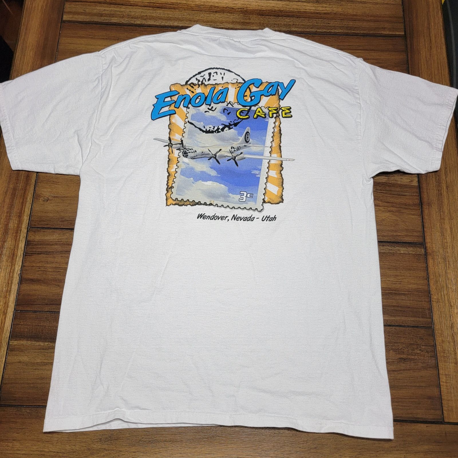 Other Port & Co White Unisex Tee "Enola Gay Cafe" Size Large Size US L / EU 52-54 / 3 - 1 Thumbnail