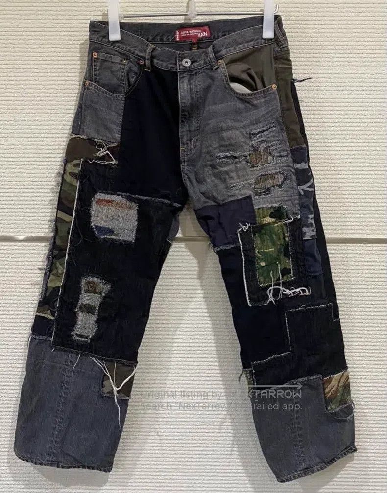 Junya Watanabe Junya Watanabe size L Distressed vintage patch denim pants Size US 27 - 1 Thumbnail
