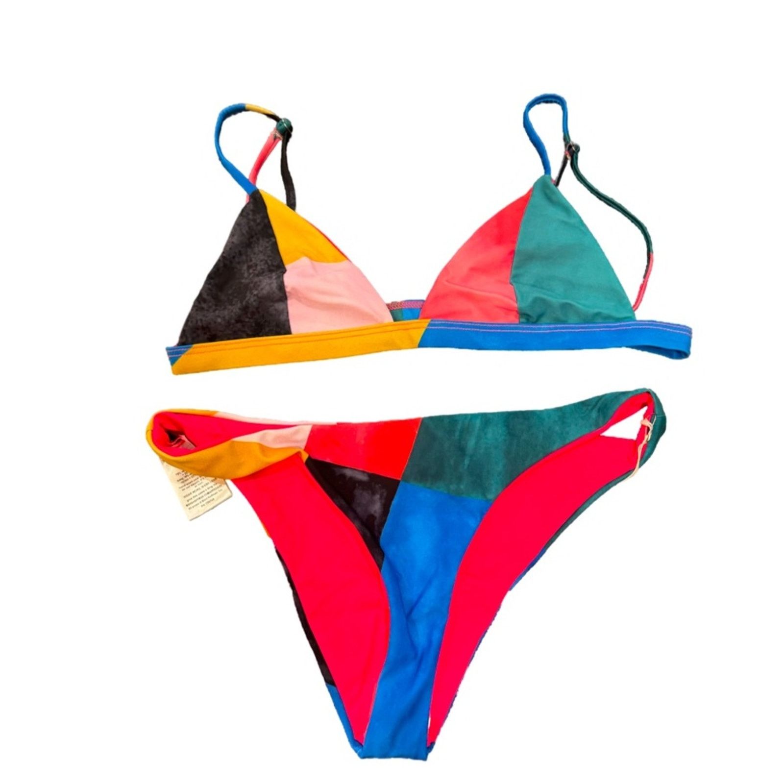 Mara Hoffman Mara Hoffman Astrid Triangle Bikini - Blue Multi Size S & M Size ONE SIZE - 2 Thumbnail