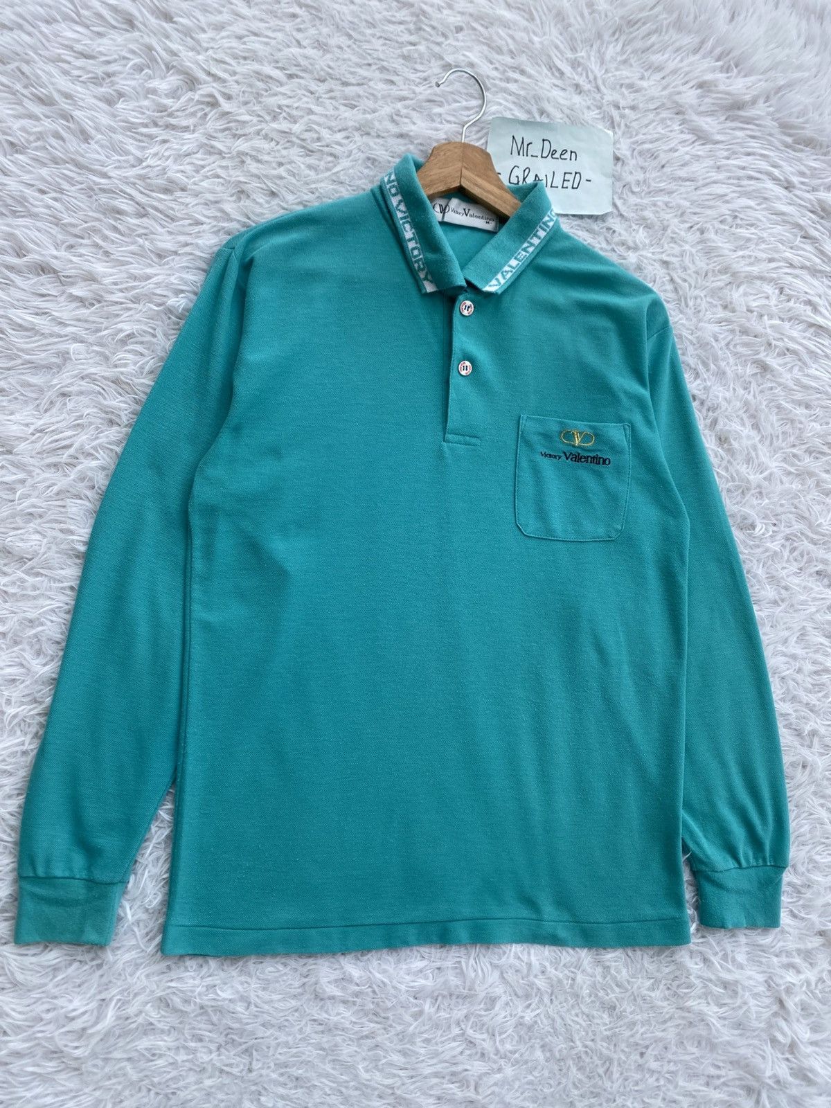 Valentino Rare Vintage Victory Valentino Longsleeve Polo Size US M / EU 48-50 / 2 - 2 Thumbnail