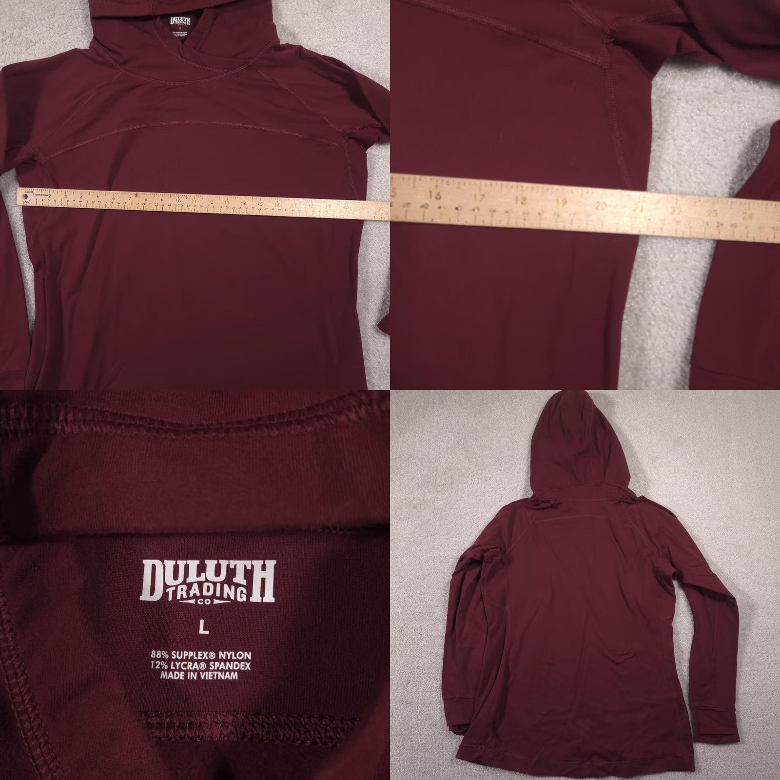 Duluth Trading Company Duluth Trading Co Hoodie Womens Large Red Lightweight Stretch V Neck Pullover Size L / US 10 / IT 46 - 8 Thumbnail
