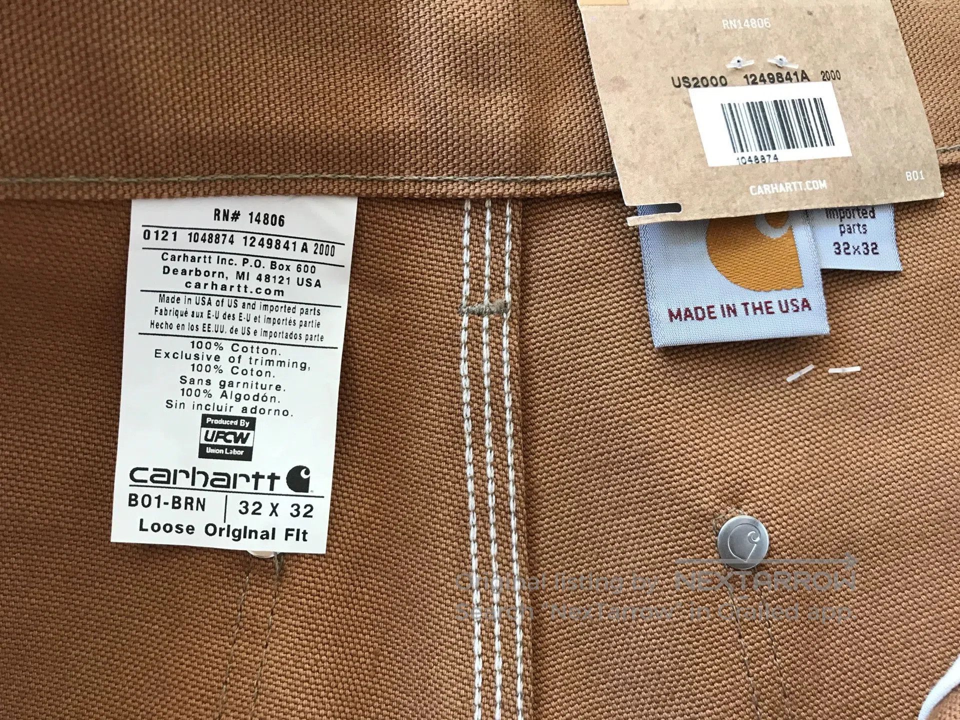 Carhartt Carhartt B01 BRN W32L32 Work Pants. Size US 32 / EU 48 - 8 Thumbnail