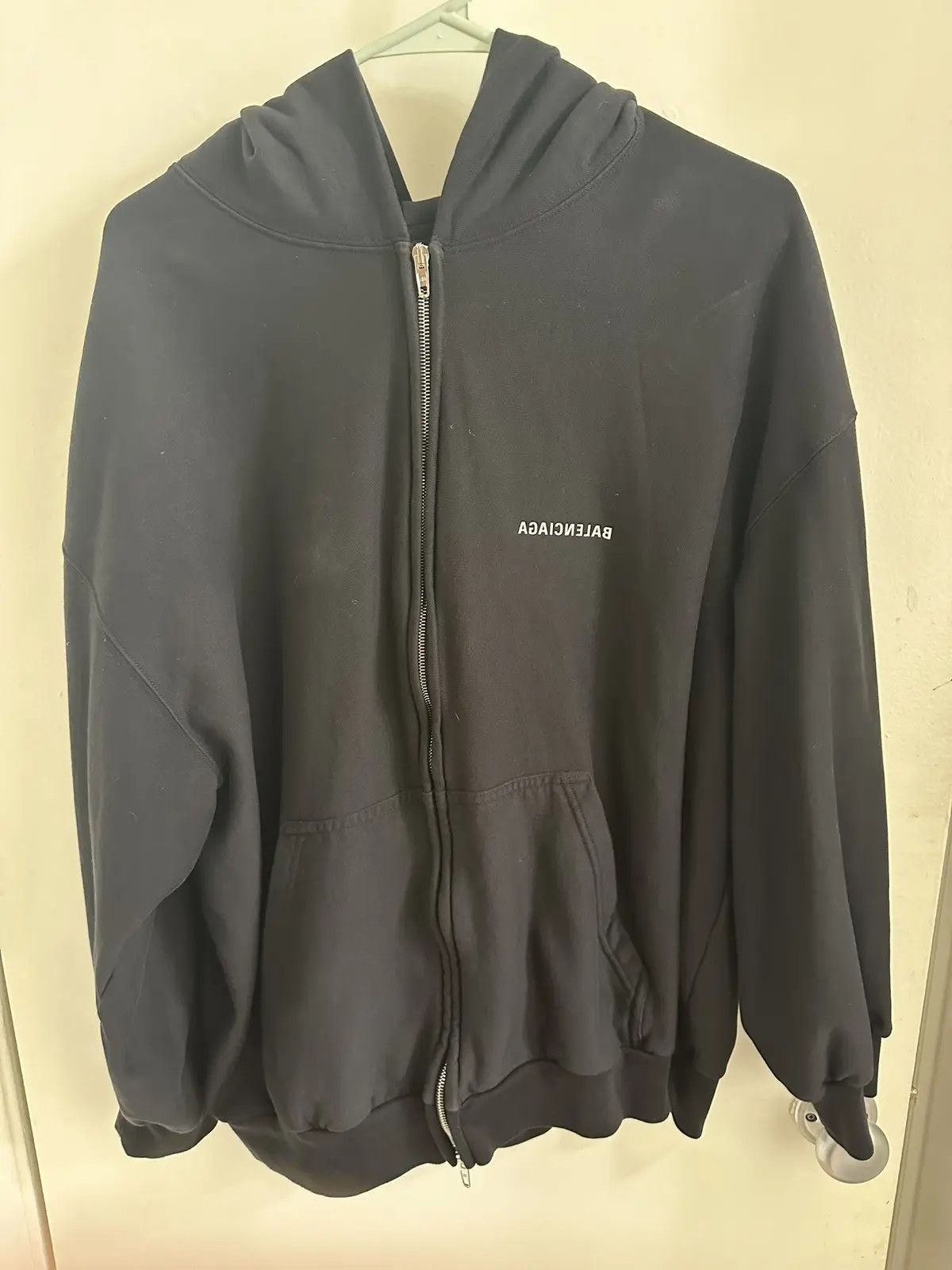 Balenciaga Balenciaga tab worn out zip up hoodie | Grailed
