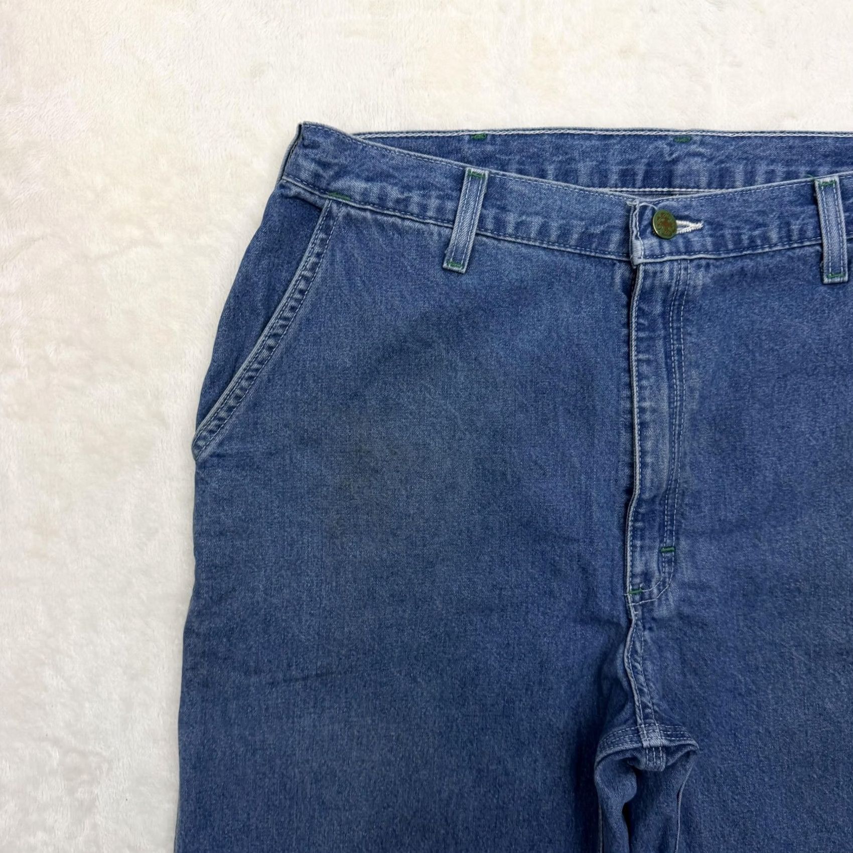 Vintage OshKosh B'gosh Carpenter Jeans Mens 32x30 Blue Denim Relaxed Straight Workwear Jeans Mens Size US 32 / EU 48 - 4 Thumbnail