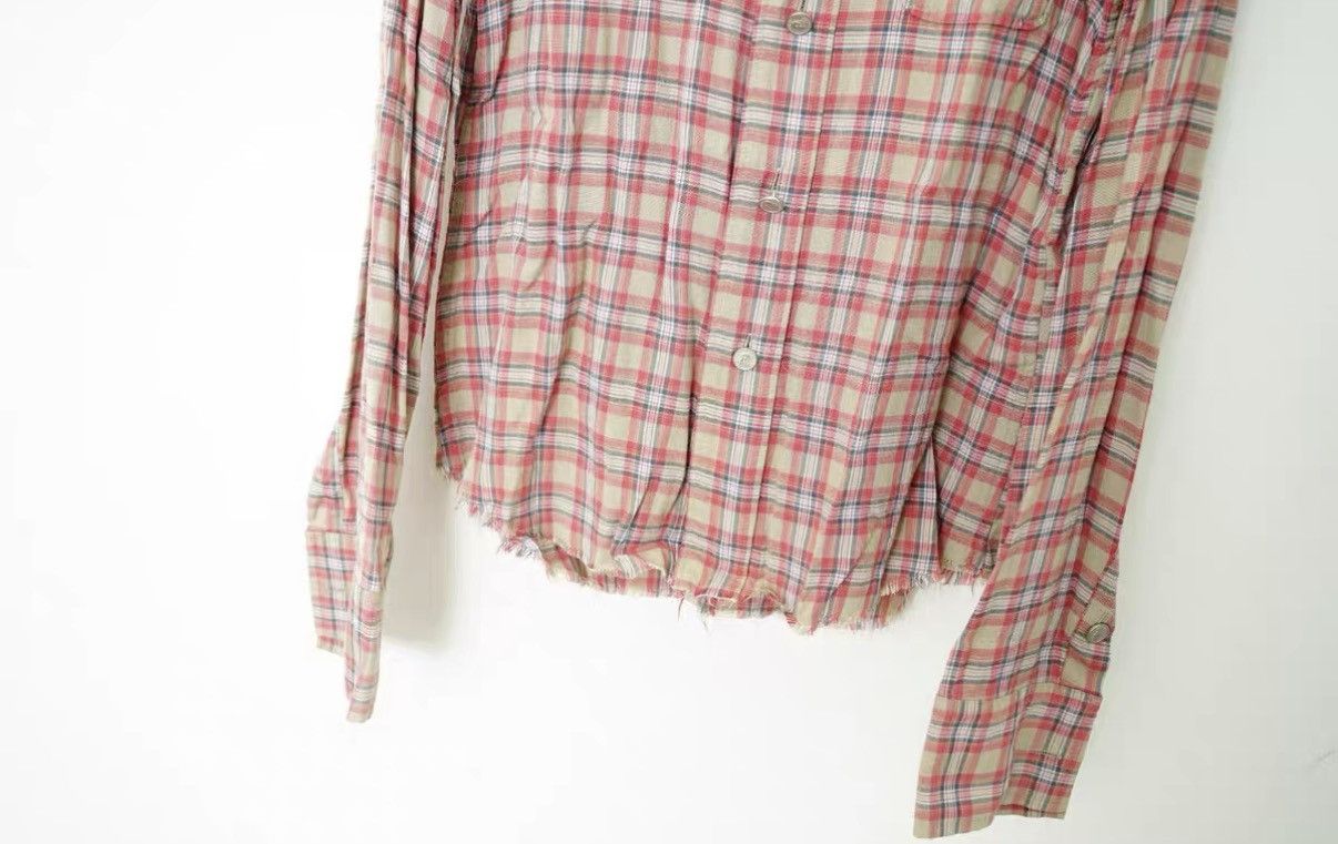FACTOTUM Factotum Distressed Plaid Hammered Button Bell Sleeve Shirt Size US S / EU 44-46 / 1 - 4 Thumbnail