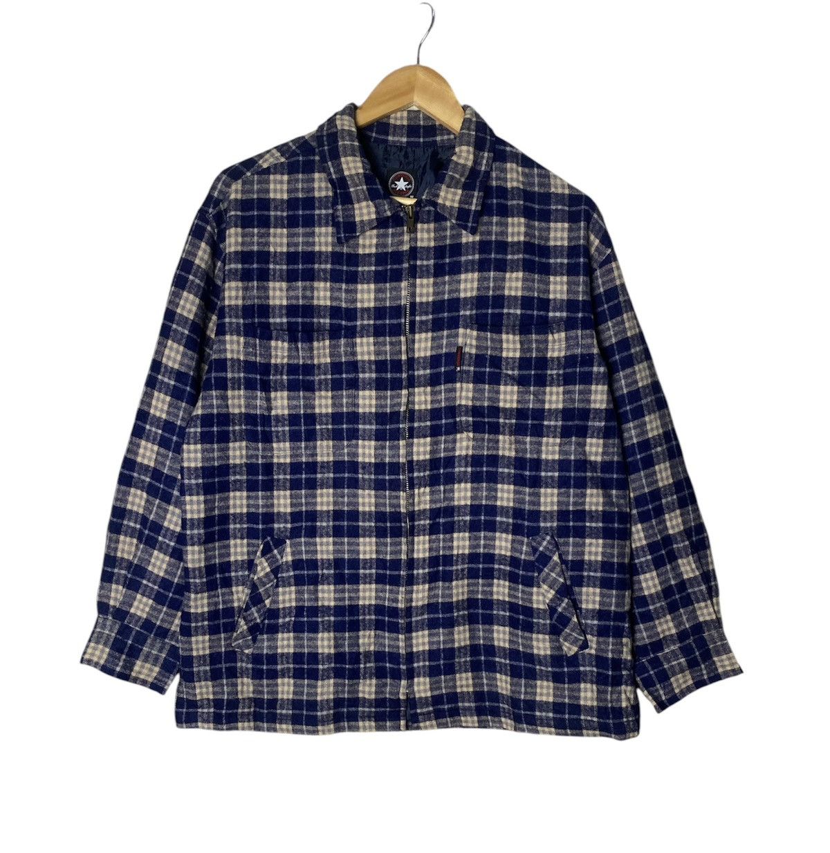 Converse × Flannel Vintage Converse All Star Rayon + Wool Zipper Flannel Size US M / EU 48-50 / 2 - 1 Thumbnail