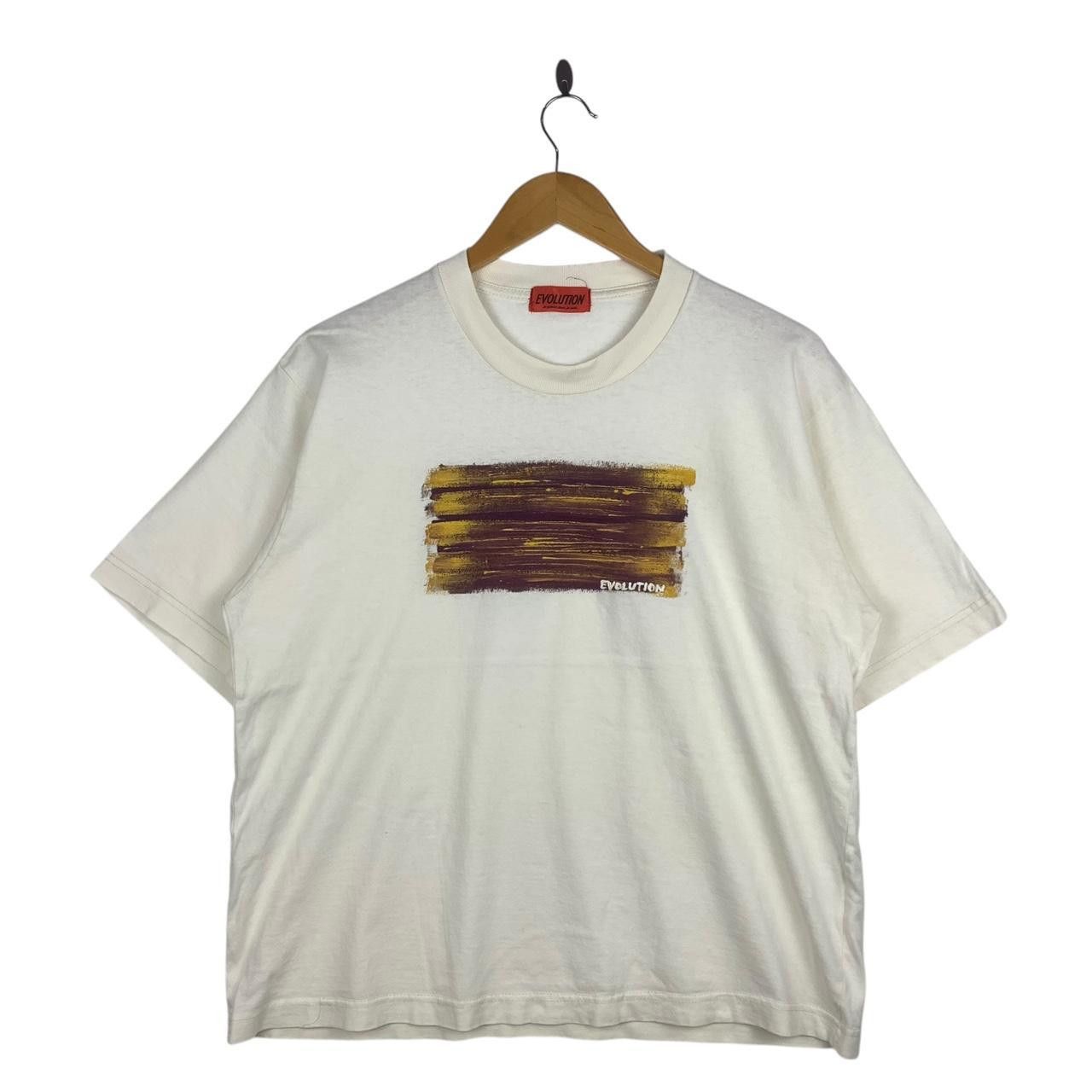Vintage Vintage EVOLUTION BRUSH STROKE Painting Je Pense Tee Shirt Size US L / EU 52-54 / 3 - 1 Thumbnail