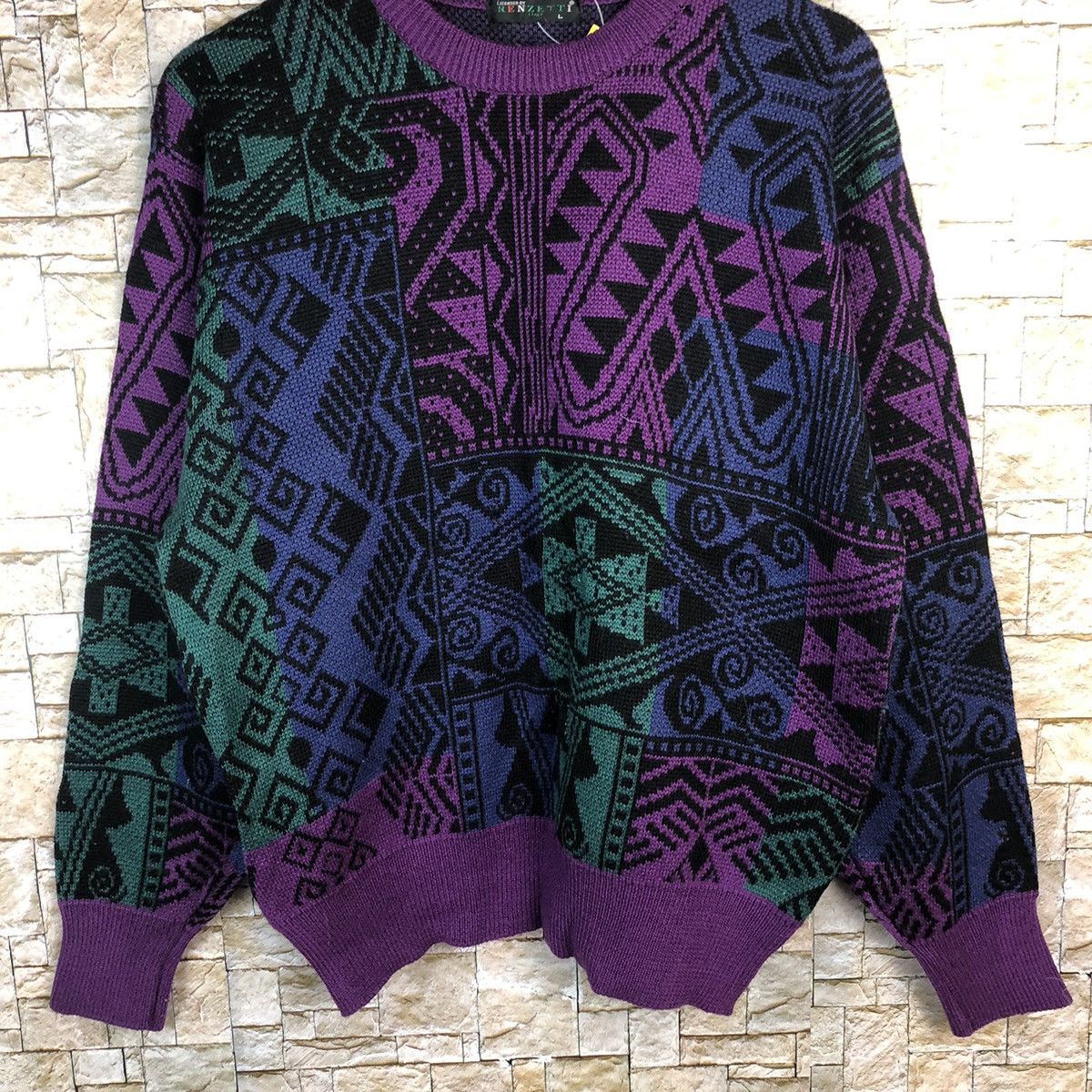 Italia Independent D Renzetti Italy Purple art design Knitwear sweatshirt #A481 Size US M / EU 48-50 / 2 - 3 Thumbnail