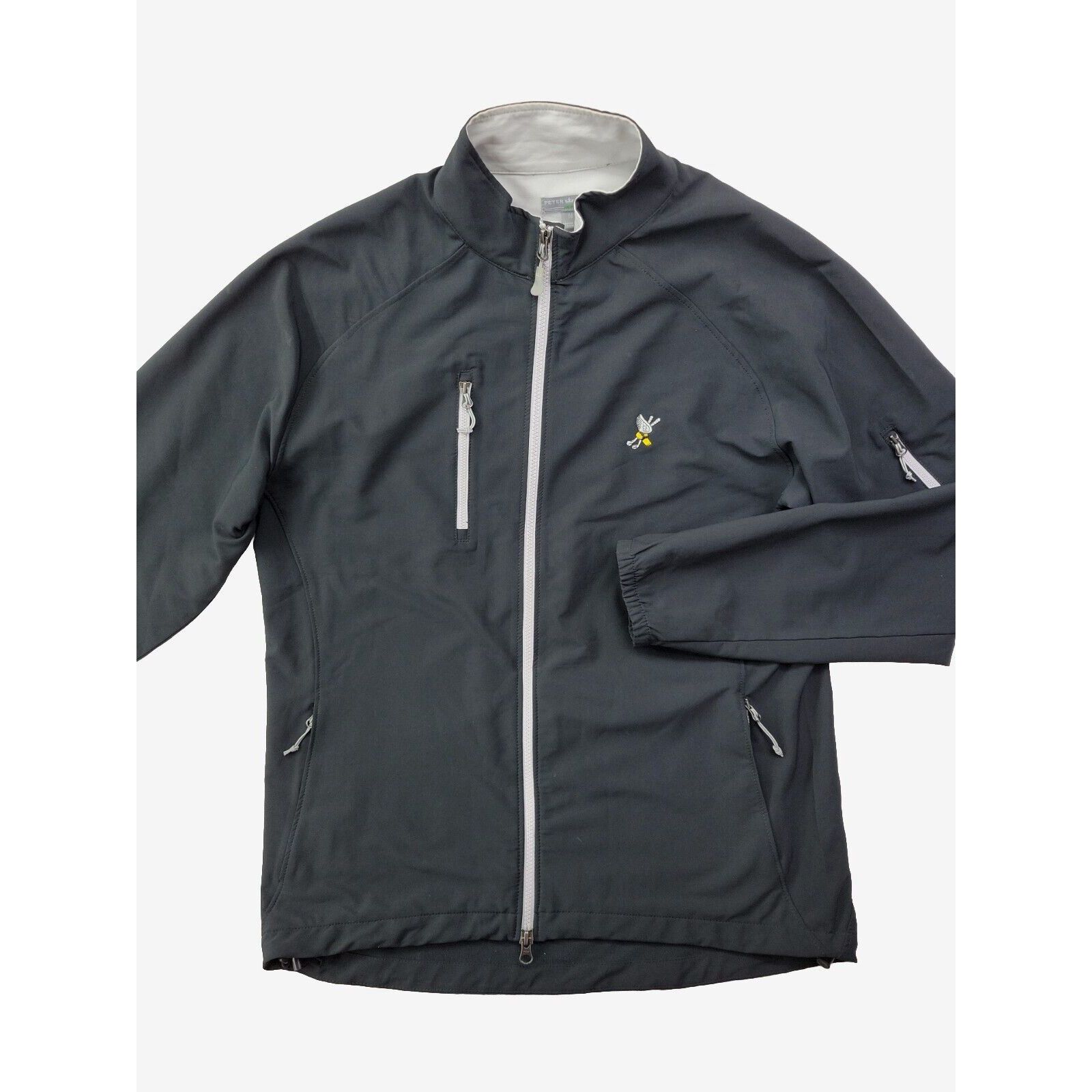 Peter Millar Peter Millar Wind Men M Black Full Zip Windbreaker Winged ...