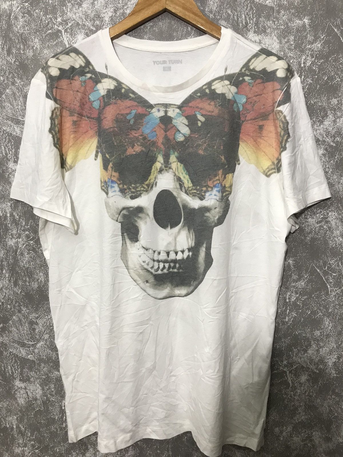 Affliction × Ed Hardy × Southpole Your Turn Affliction Skull Butterfly Y2K Graphic Tee Size US XL / EU 56 / 4 - 1 Thumbnail