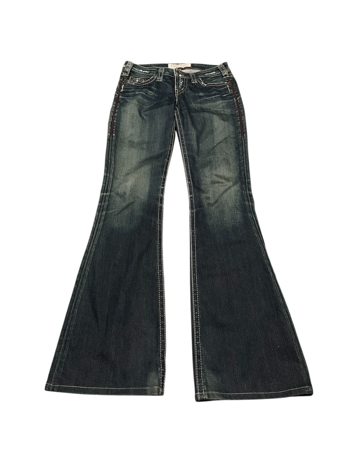 Hysteric Glamour × Japanese Brand × Tornado Mart Flared 💥 1921 Art Dark Blue Denim Rugged Y2K Size 30" / US 8 / IT 44 - 1 Thumbnail