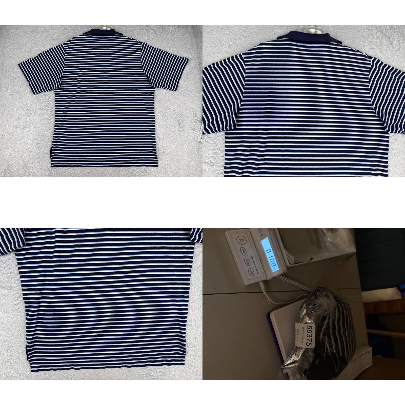 Ralph Lauren VINTAGE Ralph Lauren Polo Golf Shirt Men XL Blue Stripe Cotton Slim Fit Short Sleeve, 100% Cotton, Regular, Read Size US XL / EU 56 / 4 - 9 Thumbnail