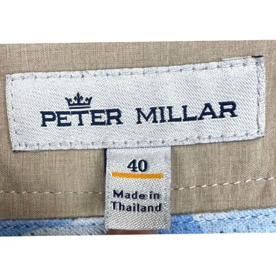 Peter Millar Peter Millar Golf Shorts Mens 40 Tan Chino Flat Front Logo Stretch Athletic Casual Outdoor FINAL Mens 40 Tan Chino Shorts Size US 40 / EU 56 - 4 Thumbnail