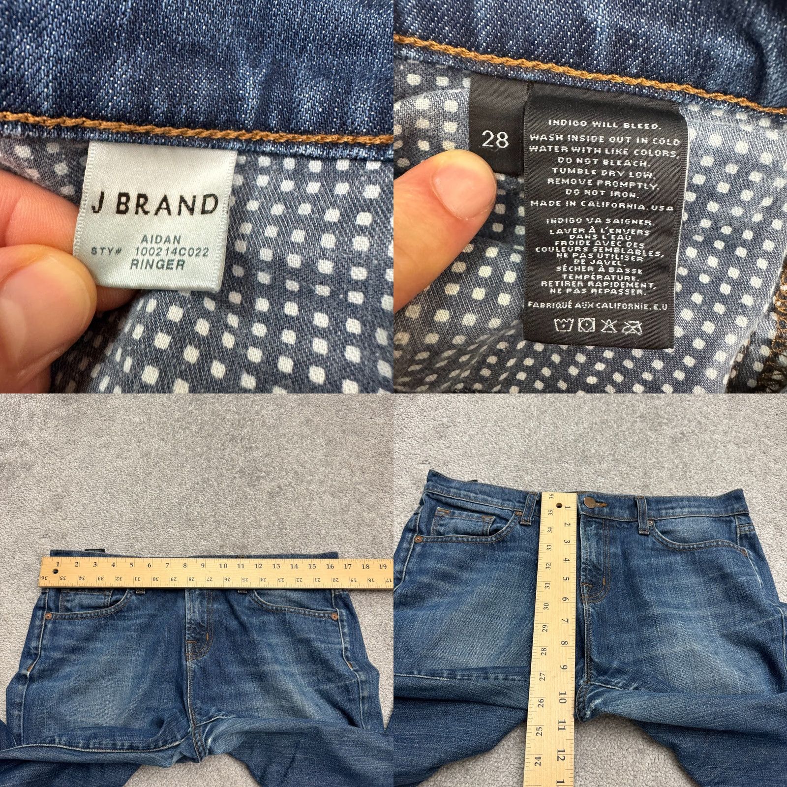 J Brand J. Brand Aidan Boyfriend Denim Jeans Womens 28 Blue Mid Rise Medium Wash Casual Size 28" / US 6 / IT 42 - 9 Thumbnail