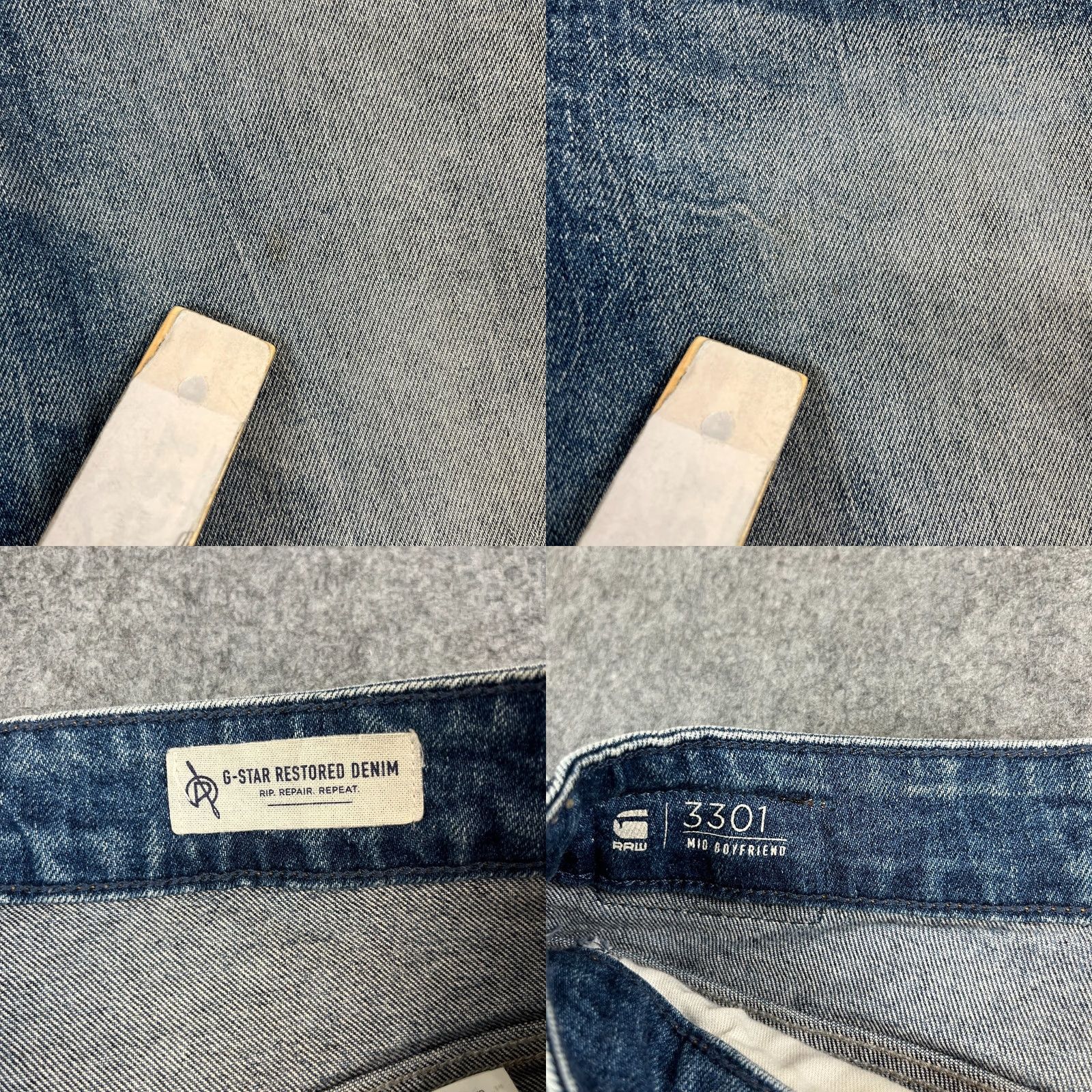 G-Star G-Star Womens Jeans Boyfriend 31 32 Mid Wash Blue Whiskers Midge 5-Pocket Denim Regular Zip Closure Rise High 11 in Inside Leg 28 in 34 in Waist Size 34" / US 12 / IT 48 - 8 Thumbnail