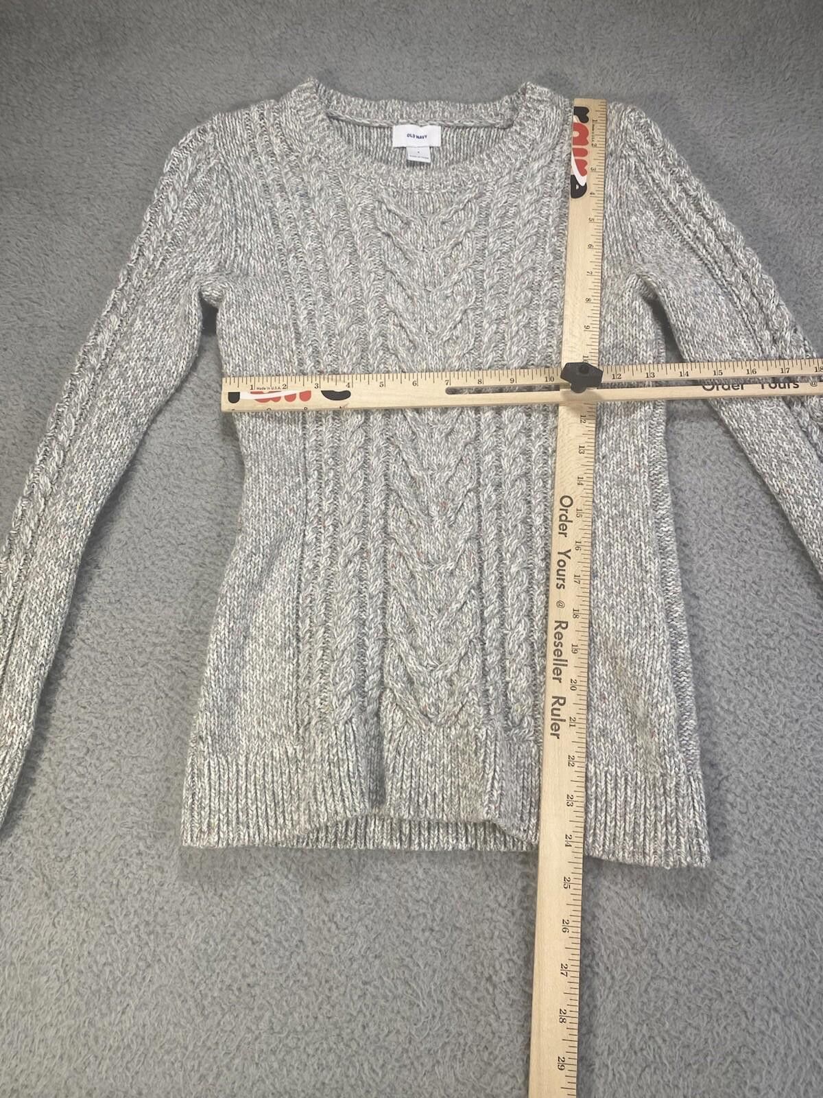 Old Navy Old Navy Women Sweater Small Gray Weave Pullover School Knit Size S / US 4 / IT 40 - 4 Thumbnail