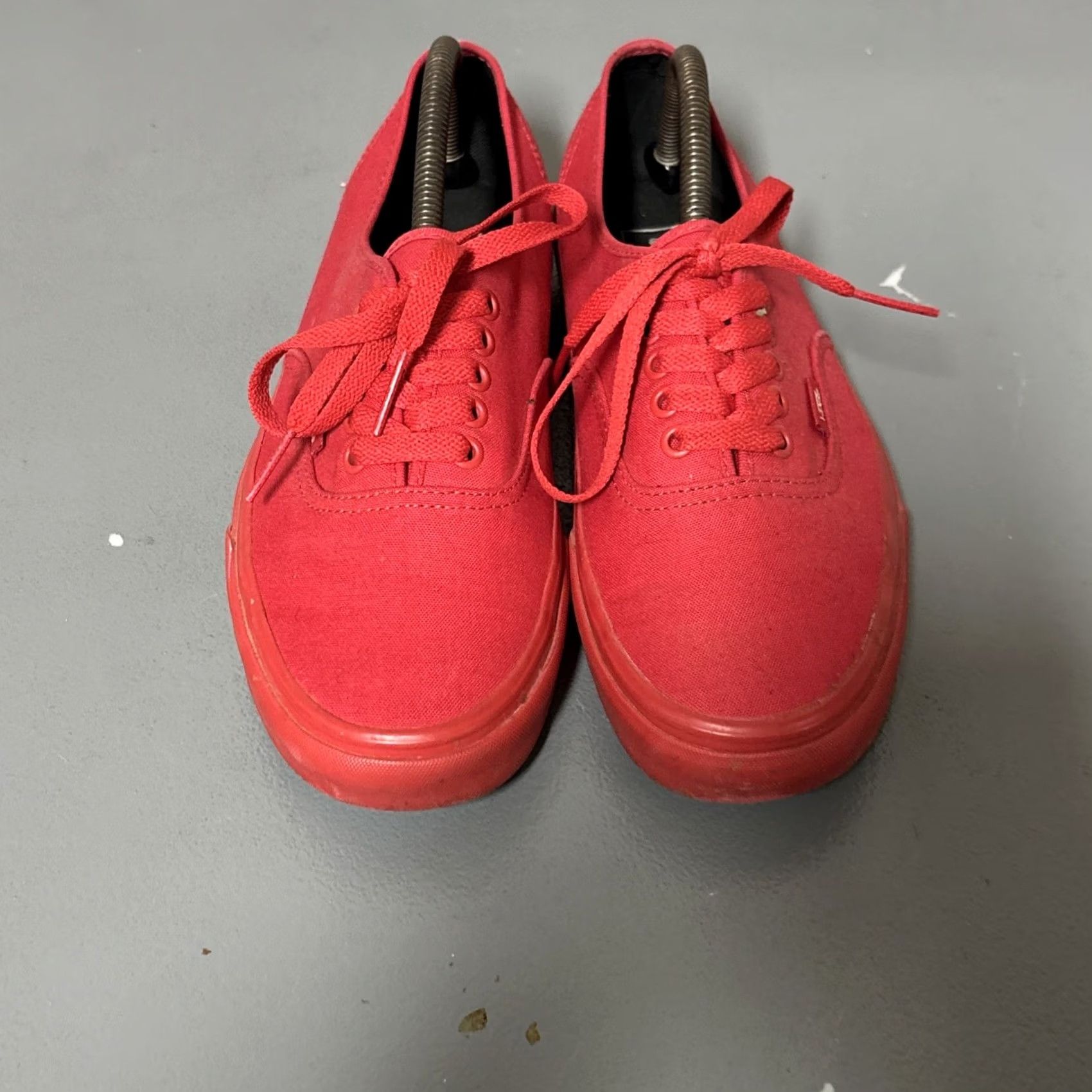 Vans VANS Unisex Red Canvas Lace-Up Low-Top Authentic Sneakers Size 8.5 Men’s Size US 9 / EU 42 - 3 Thumbnail