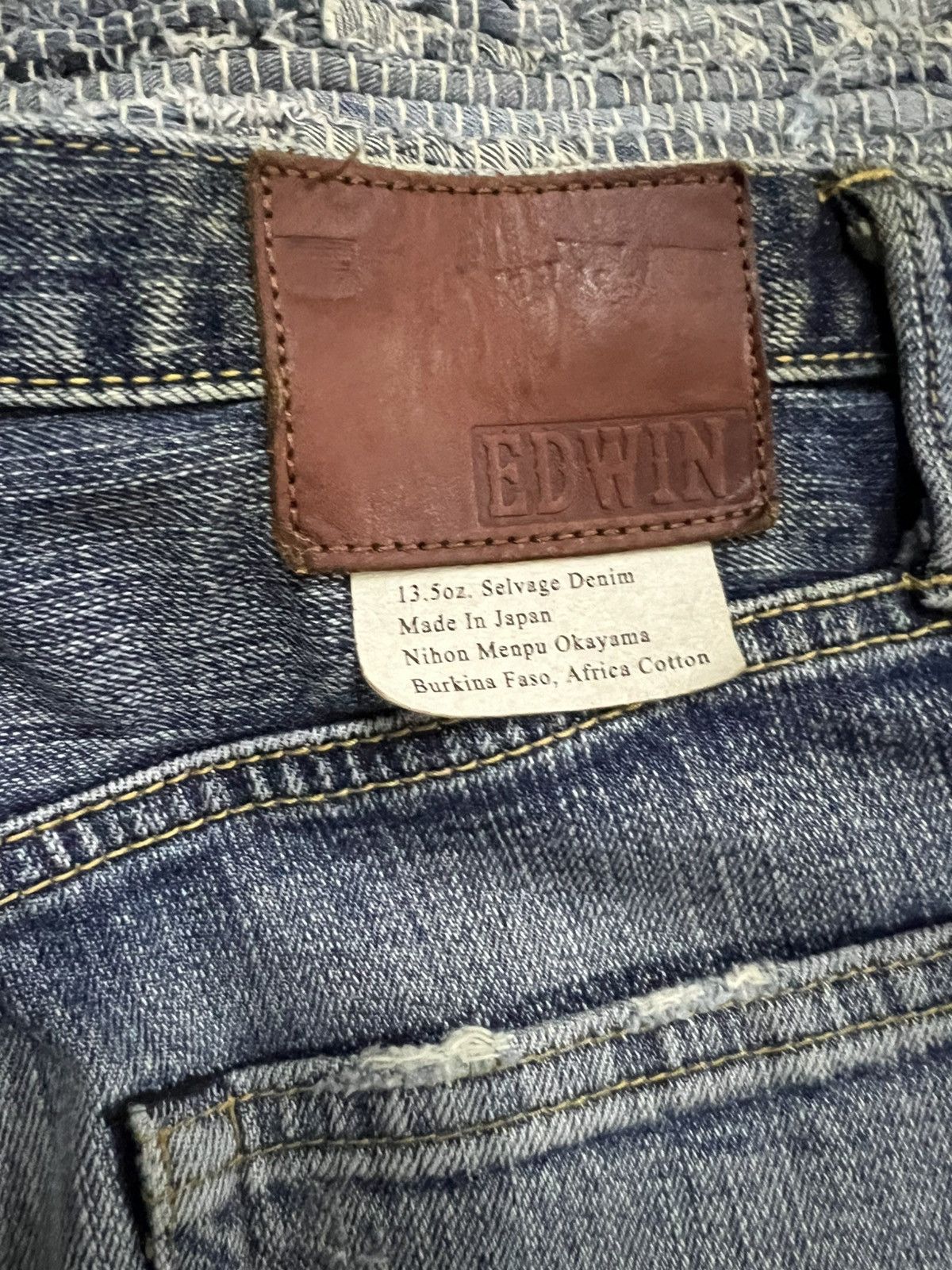 Edwin ED-80 Nihon Men Selvage 13.5oz Organic Mud Wash Dirty Denim Size US 32 / EU 48 - 11 Thumbnail