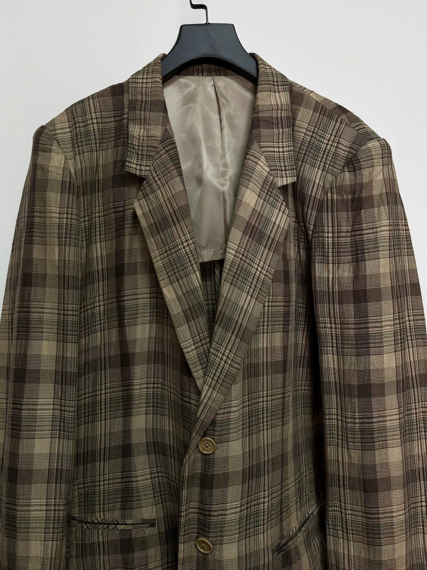 Y's for Men Y’s for men Linen Check Jacket (Padded, Loose, Vintage) Size US S / EU 44-46 / 1 - 7 Thumbnail