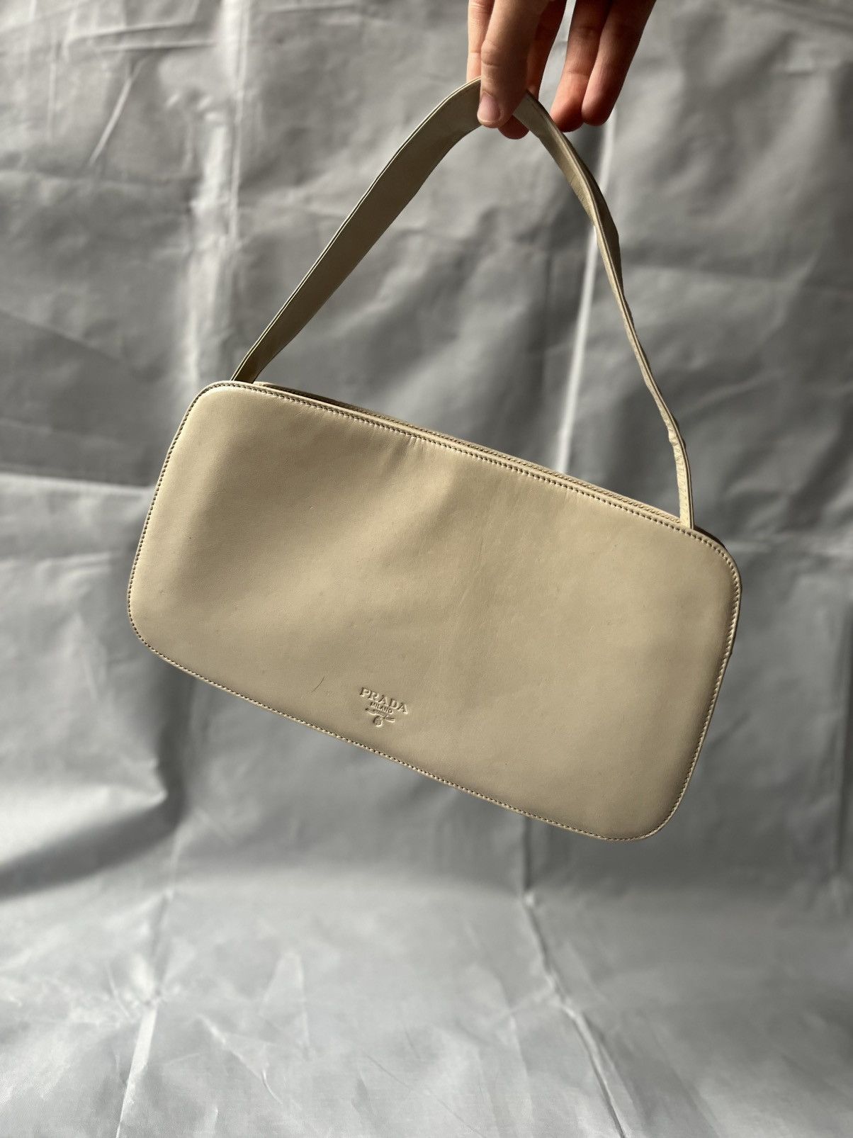 Prada Prada Vintage Beige Leather Shoulder Bag, Authenticity Cards Size ONE SIZE - 2 Thumbnail