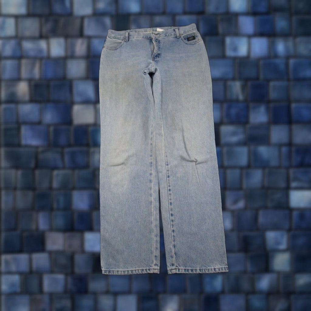 Harley Davidson VTG Harley-Davidson Jeans Womens Size 14L Blue Denim Straight Leg Biker Motorcycle Logo 90s Womens Size 36" / US 14 / IT 50 - 1 Thumbnail
