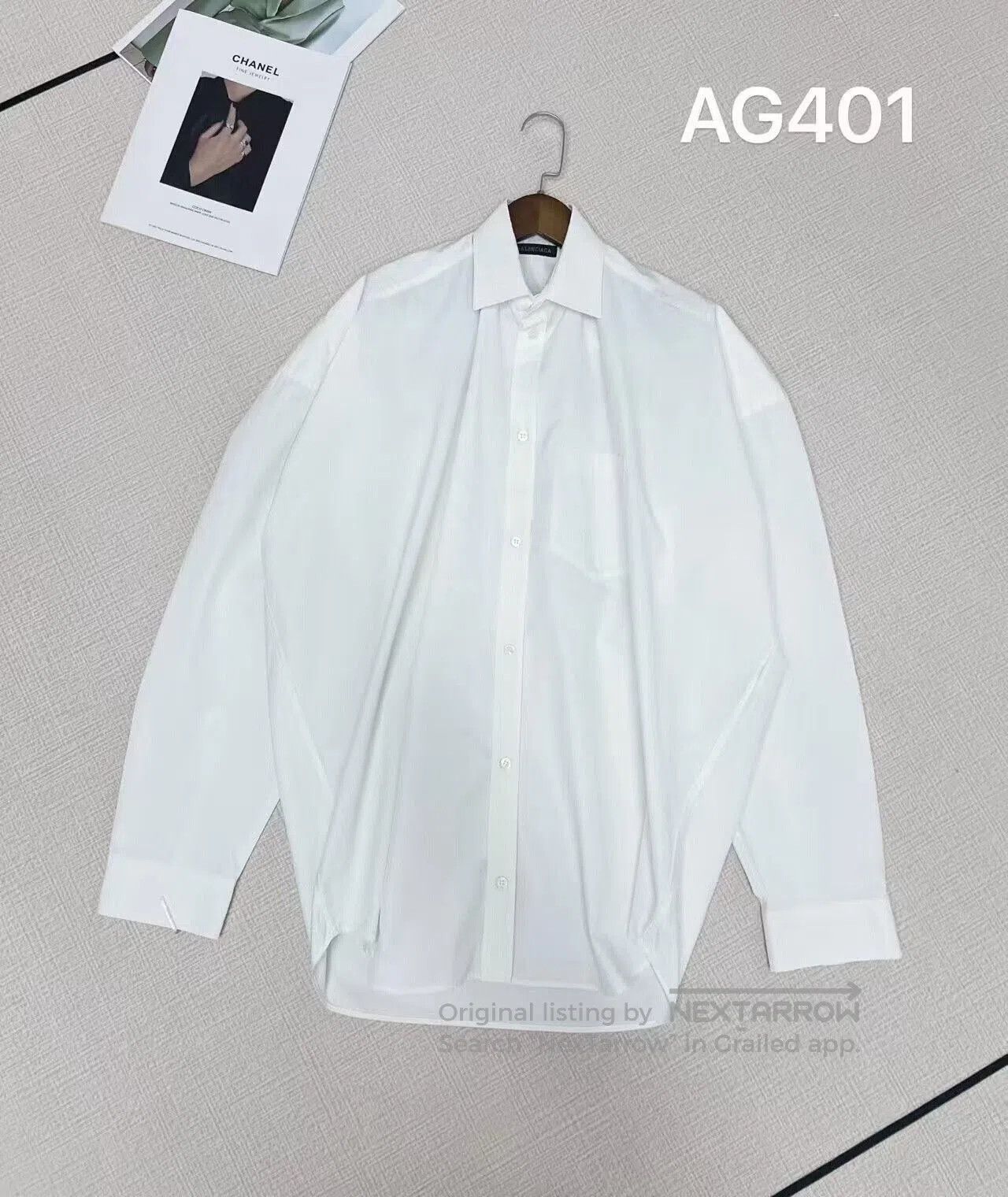 Balenciaga balenciaga logo long sleeve white shirt. Size US XL / EU 56 / 4 - 1 Thumbnail