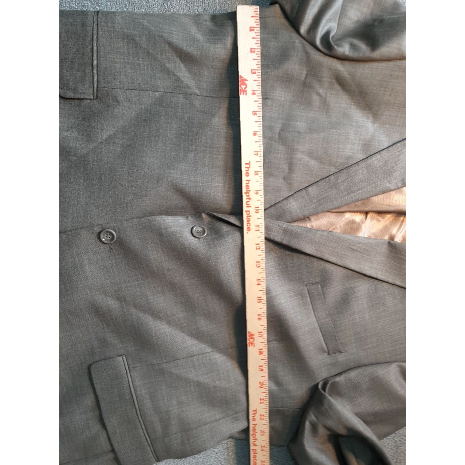 Vintage Caravelli Suit Mens Suit Size 52 R 48 W Tan Pinstripe Notch Lapel Two-Button Jacket Only Long Coat/ Jacket Brown MENS Size 52R - 3 Thumbnail