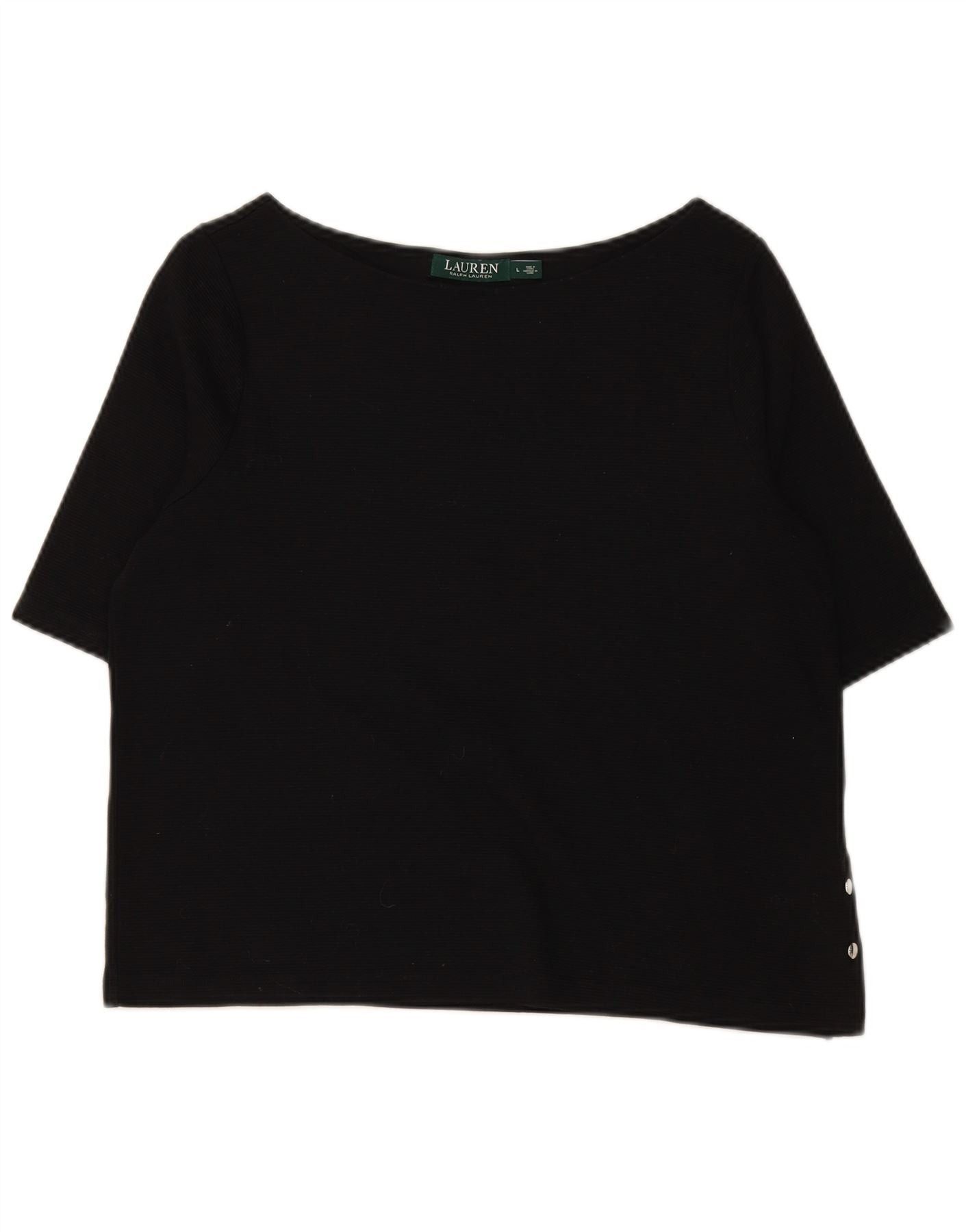 Ralph Lauren Womens Blouse Top UK 16 Large Black Cotton Size M / US 6-8 / IT 42-44 - 1 Thumbnail