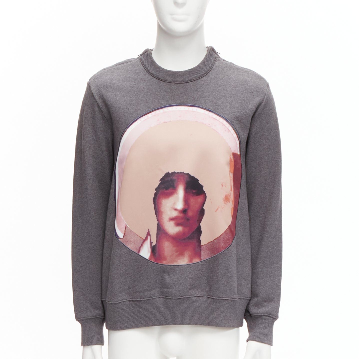 Givenchy GIVENCHY Riccardo Tisci Madonna pink patch print grey zip shoulder sweater XS Size US S / EU 44-46 / 1 - 1 Thumbnail