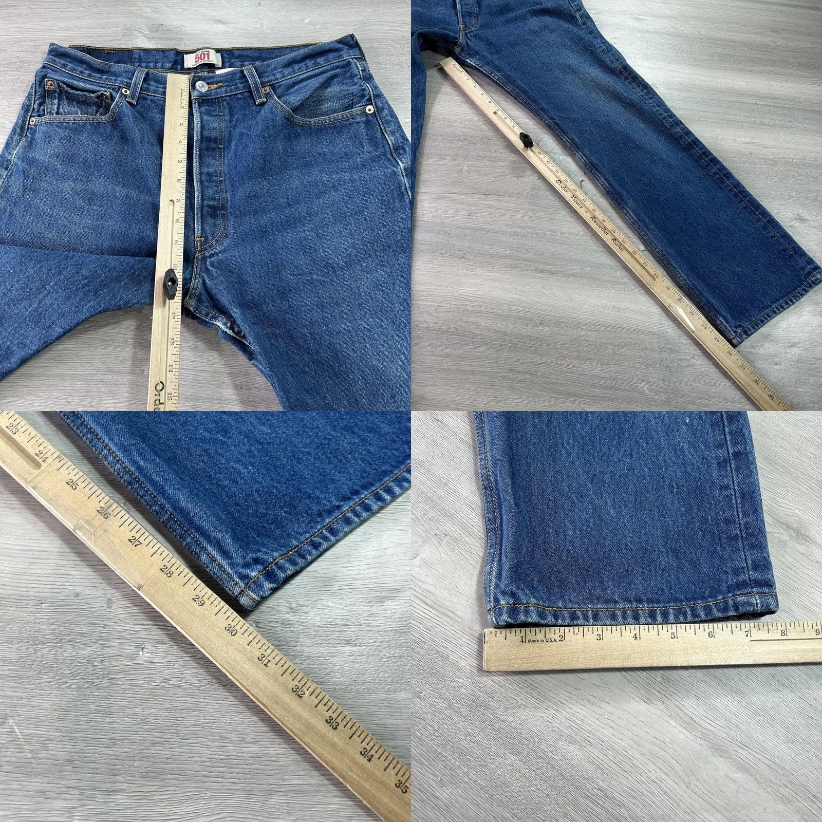 Levi's VINTAGE Levi's 501 Jeans Mens 33x30 Blue Denim Straight Button Fly Regular Fit 100% Cotton 5-Pocket Size US 33 - 9 Thumbnail