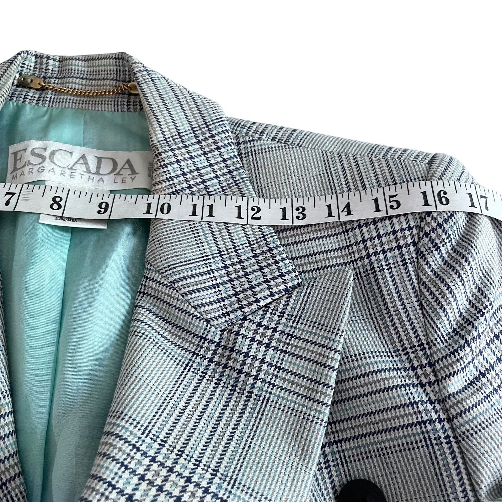 Escada Vintage Escada Margaretha Ley plaid double breasted blazer Size M / US 6-8 / IT 42-44 - 8 Thumbnail