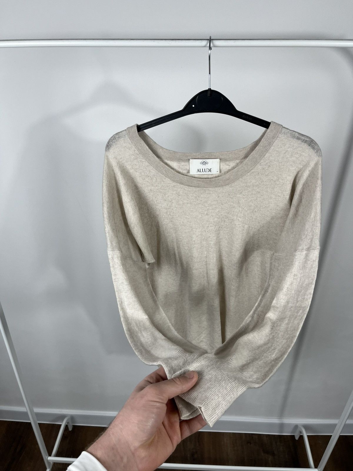 Allude Allude Cashmere Knit Sweater Beige Size L Size L / US 10 / IT 46 - 5 Thumbnail