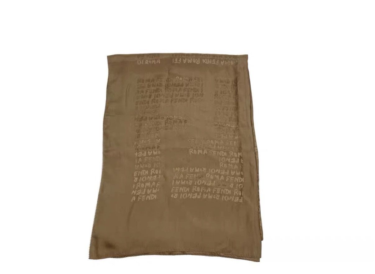 Fendi Fendi All-Over FF Jacquard Silk Scarf Shawl J31 Size ONE SIZE - 4 Thumbnail