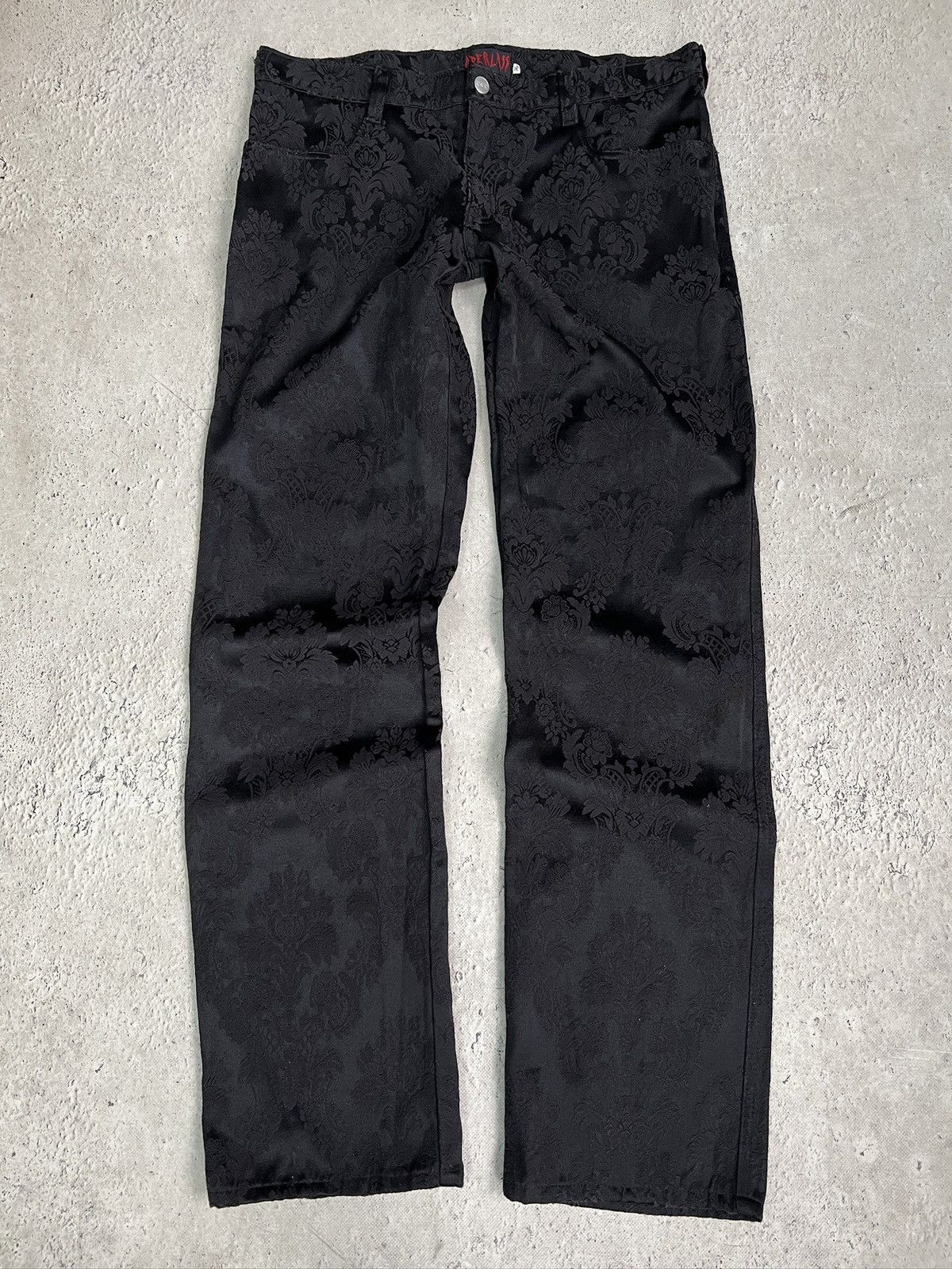 Tornado Mart Tornado Mart style Black opium printed gothic pants Size US 35 - 1 Thumbnail