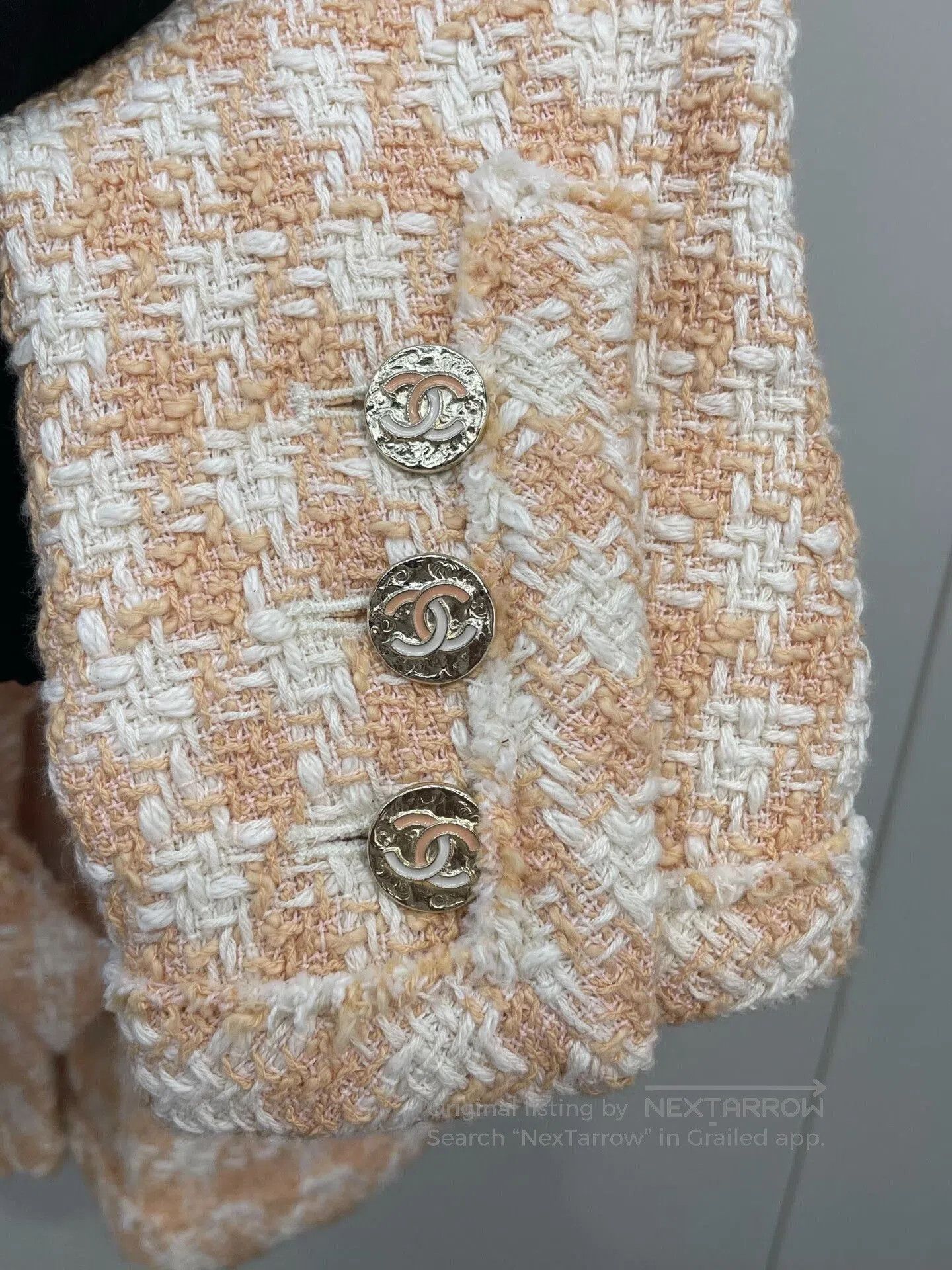 Chanel Chanel 23S Orange Plaid Belted Jacket. Size XXS / US 00 / IT 34 - 3 Thumbnail