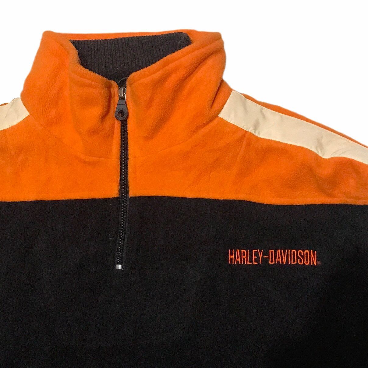 Harley Davidson × Vintage harley-davidson fleece half zip black/orange sweather Size US L / EU 52-54 / 3 - 3 Thumbnail