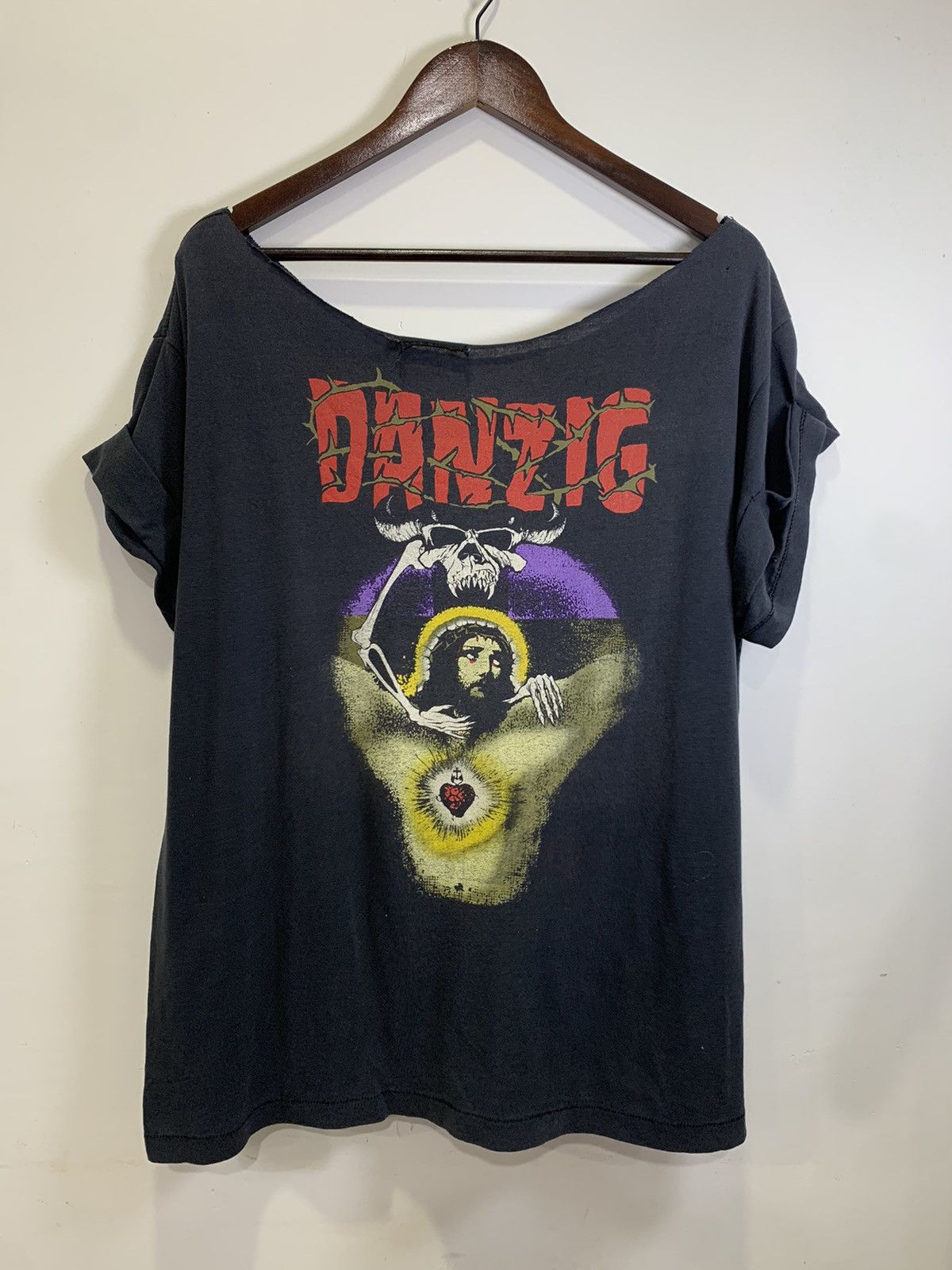 Band Tees × Vintage Vintage Distressed Danzig Summer 87 Tshirt Size US XL / EU 56 / 4 - 1 Thumbnail