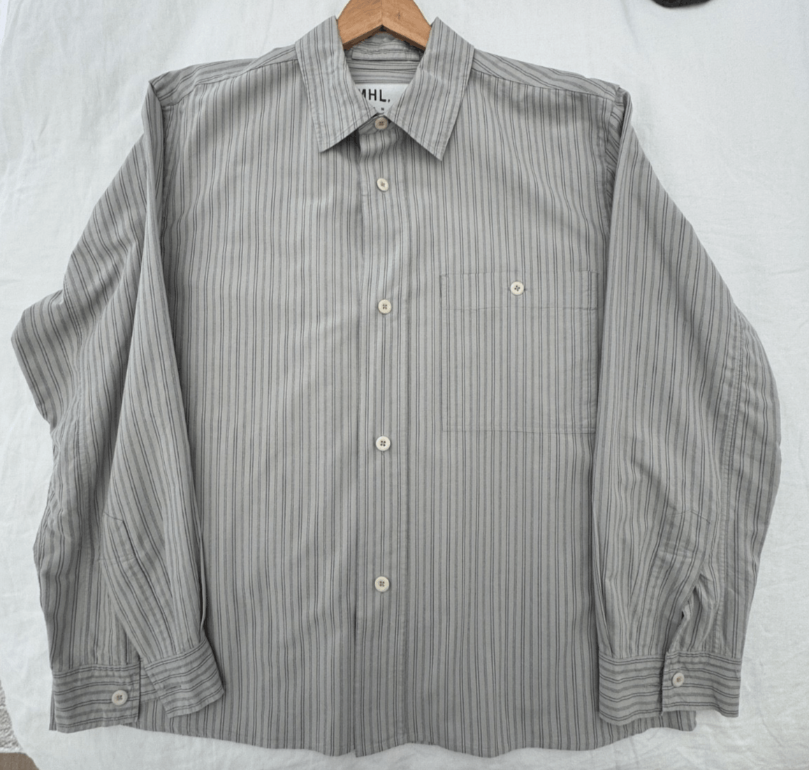 Margaret Howell Margaret Howell MHL. Cotton Shirt Pyjama Stripe Cloud Ink XL Size US XL / EU 56 / 4 - 3 Thumbnail