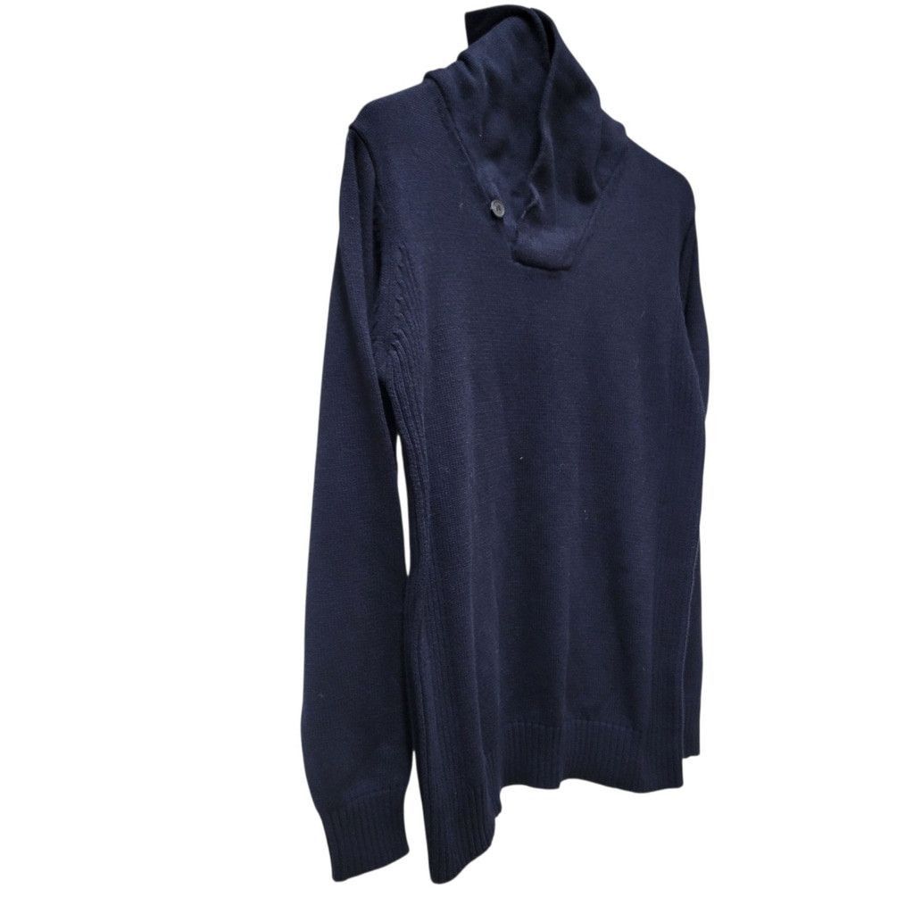 Oscar De La Renta Oscar De La Renta Men's 100% Cotton Navy Pullover Shawl Size US S / EU 44-46 / 1 - 4 Thumbnail
